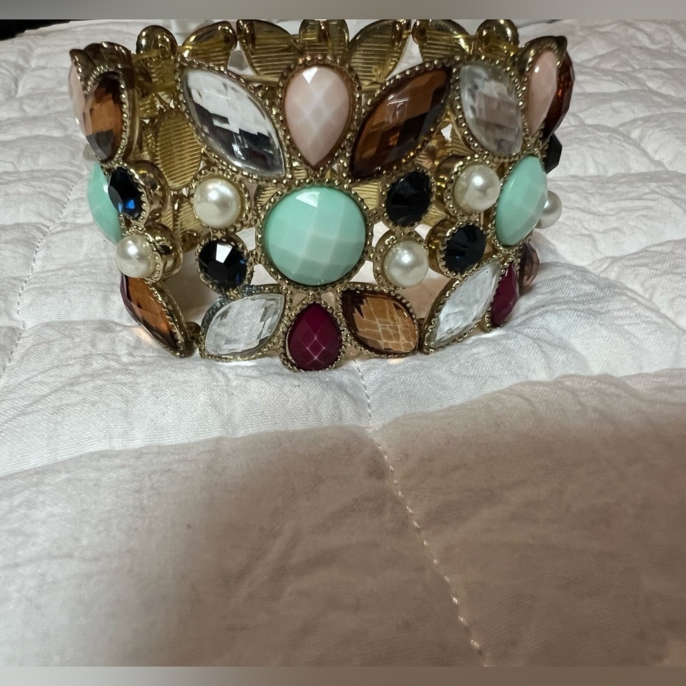 Ornate Multi Colored Gemstone Bracelet